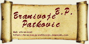 Branivoje Patković vizit kartica